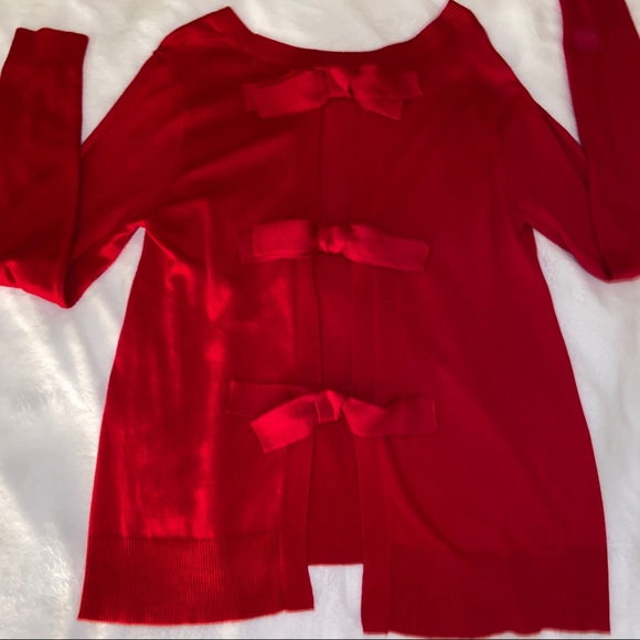 New York & Company Sweaters - New York & Company Red Sweater with Bows